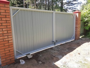 Распашные ворота с ручным управлением - пример 1 фото в Талдоме