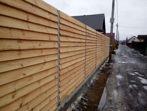 Деревянный забор елочка 150 метров фото в Талдоме
